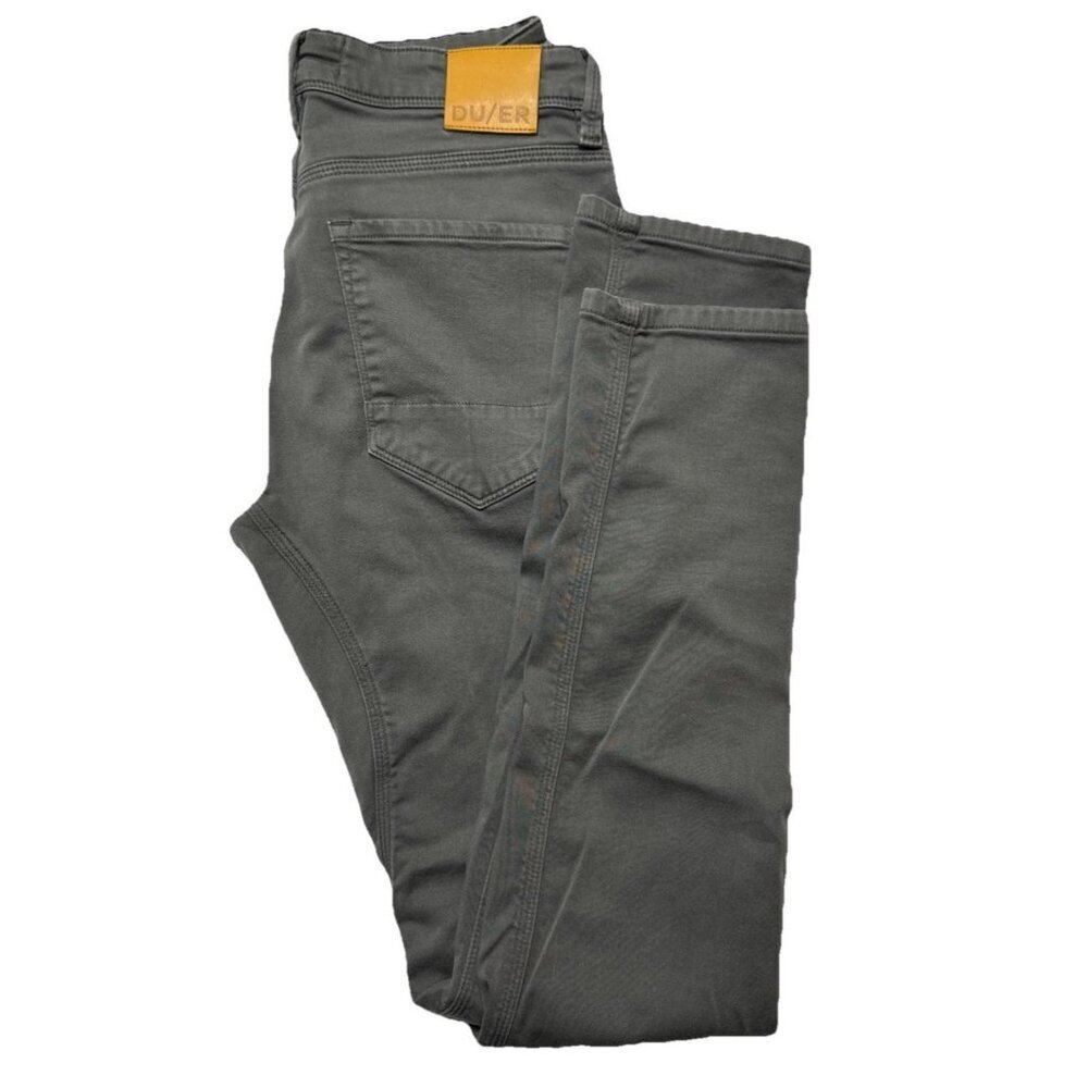Du/er Duer Men 31X34 Gray‎ Green Denim Jeans N2X Slim Fir